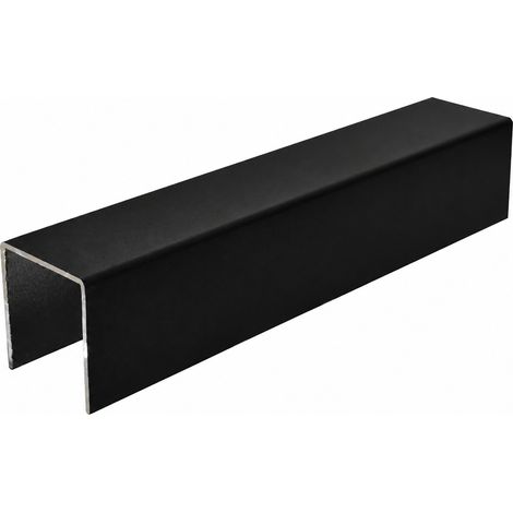 Profilé de finition en aluminium 1,5mm en forme de U noir 9005 sablé (1/3)