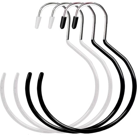 Anneau porte-foulards, lot de 4, cintre rond, crochet pour penderie, organisateur de foulards, idéal pour ceintures, cravates et serviettes (1/5)