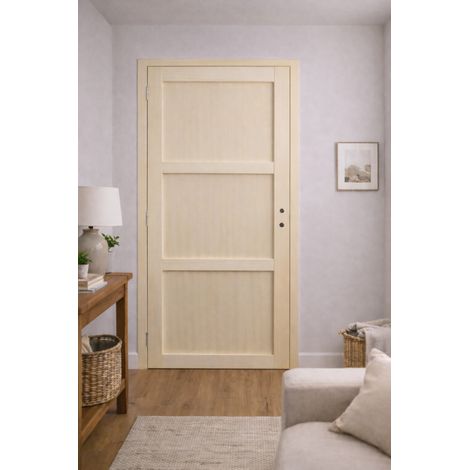 Gdmenuiseries – Bloc porte Ayous 3 panneaux H204 x L73 – Ouverture poussante droite – Pour espaces intérieurs – Design moderne et durable