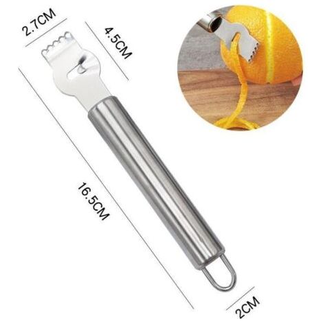 Râpe à zesteur de citron en acier inoxydable, outil de zesteur de citron, outil de zesteur d'agrumes pour éplucheur d'agrumes orange avec couteau à canal (1/3)