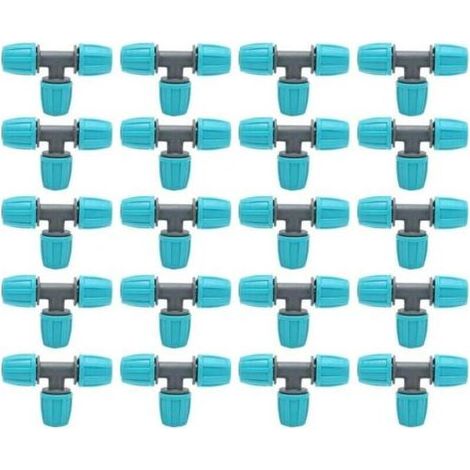 20pcs Raccords en T Barbelé, 16mm Raccords de Tuyau Barbelé Raccords Irrigation Goutte à Goutte Connecteurs en T de Tube Adaptateur 3 Voies Joints de Tuyau pour Jardin Cour Arrosage des Plantes (1/4)
