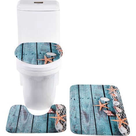 Tapis De Bain Et Abattant Wc - Ensemble U-Shaped En Flanelle Absorbante - Antidérapant Pour Salle De Bain Humide - Lot De 2 Pièces (1/5)