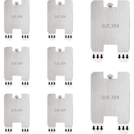 8 Pièces Fixation Cadre sans Percer, Acier Inoxydable Accroche Cadre sans Percer, Attache Tableau sans Percer avec Support Adhésif, pour Fixer Cadres Photo (1/5)