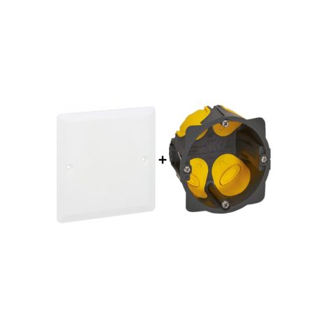Legrand Batibox - Bou00eete encastru00e9e BBC P40 + Couvercle universel 80 x 80 - 080021L+089281 (1/4)