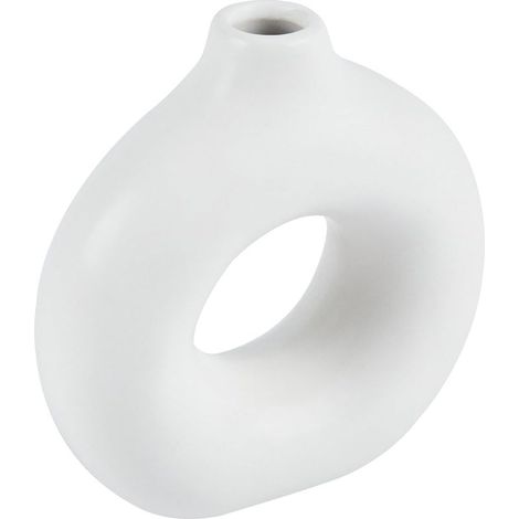 Vase en plastique blanc moderne – 19 x 20 cm – idéal pour fleurs séchées et décoration intérieure minimaliste (1/5)
