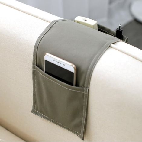 Armstödsorganisatör för soffa, soffbord, säng, förvaringsväska, TV-fjärrkontrollhållare, platsbesparande förvaringsväska, sängficka for mo gray