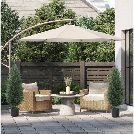 2 pots de cyprès artificiels 90 cm, plante en pot UV, vert, décor intérieur et extérieur (1/5)