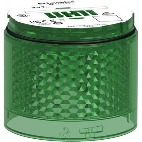 Elément lumineux vert clignotant LED 24V AC/DC 70mm IP66 - XVB7C53