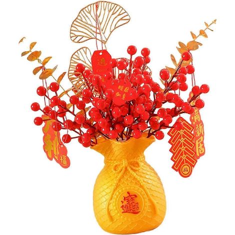 Vase porte-bonheur en forme de poche, vase à fleurs décoratif créatif, vase floral porte-bonheur pour bibliothèque de restaurant-Gold (1/5)