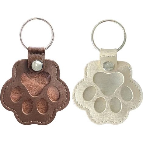 Personalisierte Aufbewahrungsbox für Tierhaare (für Hunde), Aufbewahrungsbeutel für Tierhaare, Schlüsselanhänger als Souvenir aus Tierhaaren, Schlüsselanhänger aus Leder mit Hundepfotenmotiv und (1/4)