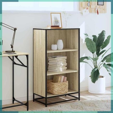 Bibliothèque - 849115 - Chêne sonoma - Bois d'ingénierie & métal - 60 x 35 x 107,5 cm (1/5)