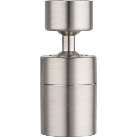 Kitchen Faucet Aerator 2-Mode Filter Adapter Water Saver (80 Degree Swivel - 22 Gauge Female Thread - Brushed Nickel) (1/5)