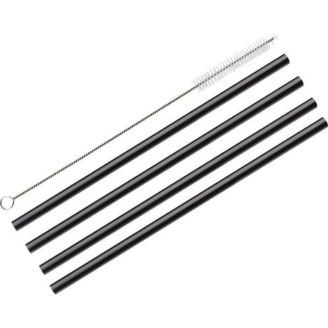 Cilio Trinkhalme VETRO NERO gerade - 4er Set (1/2)