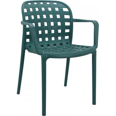 Sedia da Giardino Sharon 58x57,5x82,5 h cm in Polipropilene Petrolio (1/3)