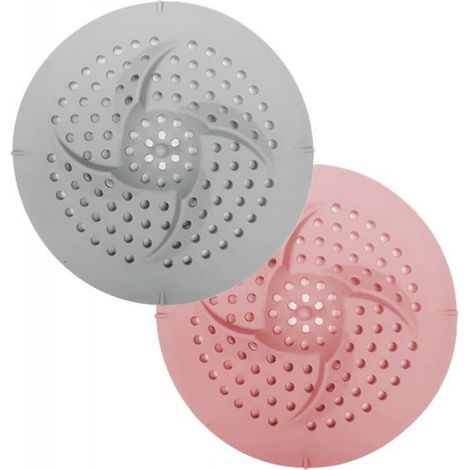 Attrape-cheveux pour drain de douche avec ventouses, 4 pièces protecteur de drain en silicone, couvercles de drainage de douche (1/4)