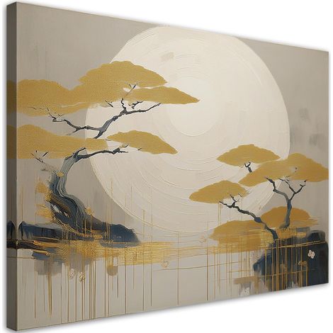 Quadro su tela, Paesaggio boho con alberi - 60x40 (1/5)