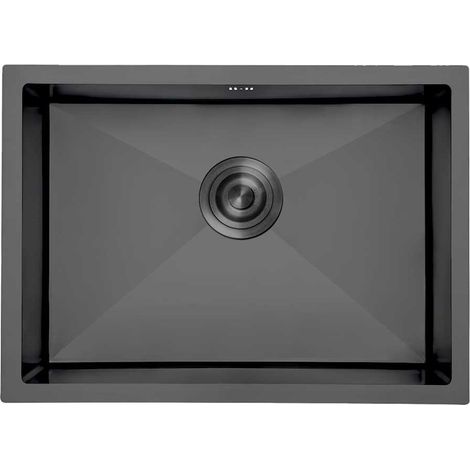 Fregadero Omega Bajo Encimera  Insonorizado  20 cm Profundidad Negro Y Gris Gresinex  Tamaño: 55x45 - Color: Negro Antracita (1/5)