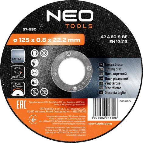 Trennscheibe neo 42 A 60-S-BF 125 mm 0,8 mm