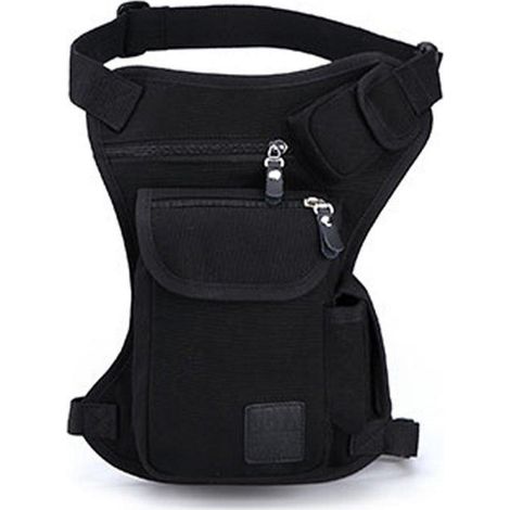 Beintasche Motorrad Canvas Schwarz für Herren Damen (1/4)