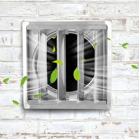 Sortie d'air Carrée Mobile 150mm Couvercle de Ventilation D'extracteur de Sortie de Hotte Murale Extérieure en Acier Inoxydable avec Persiennes Actives Adapté à la Cuisine (1/4)