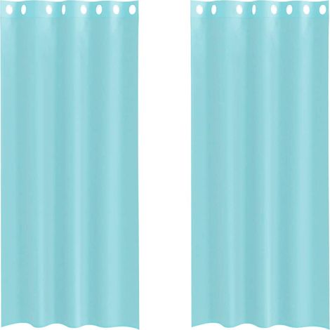 Maison Exclusive - Voile Vorhänge mit Ösen 2 Stk. Türkis (1/5)