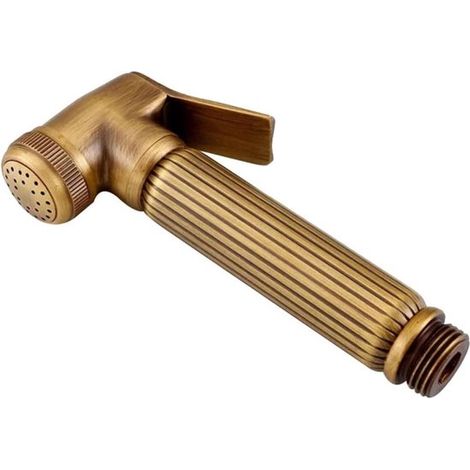 Soffione bidet, doccetta per WC, pulizia igienica, impugnatura ergonomica, 130 x 55 mm, colore bronzo (1/5)