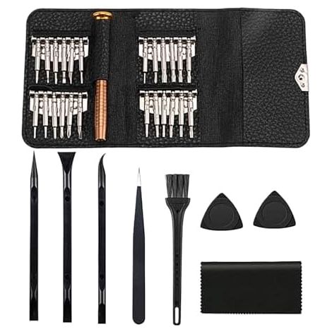 Kit de tournevis montre,Kit pour lunettes,Kit d'outils réparation lunettes 25 en 1  Outils précision portables PC, lunettes, ordinateur, électronique, montres -
