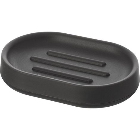 Piattino Porta Sapone Moderno In Plastica Grigio Da Appoggio (1/4)