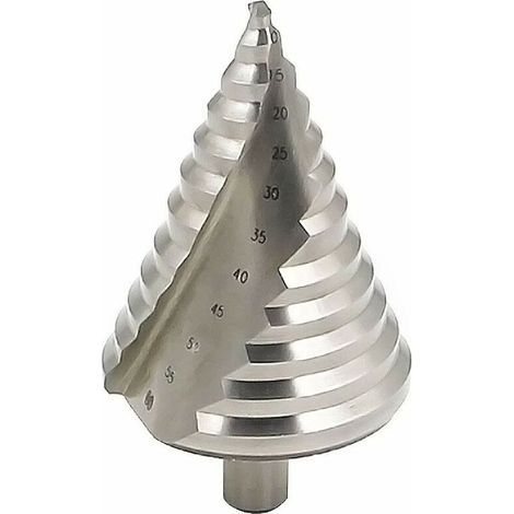 Forets étagés HSS 6-60 mm Tailles de flûte torsadée en 12 étapes Forage à grand cône Cobalt Coupe, expansion, tôle, feuille de PVC Travail (1/4)
