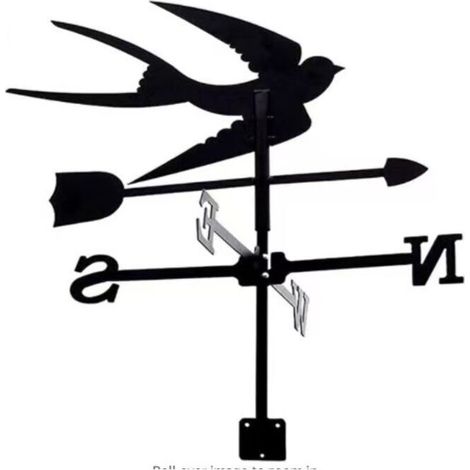 Girouette Hirondelle, girouette de décoration, kit d'indicateurs de Direction du Vent extérieur Jardin pelouse Support en métal girouette