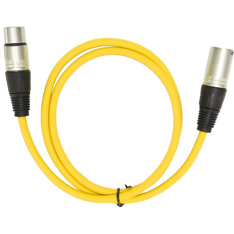 Gelbes 3-poliges Mikrofonkabel (Stecker/Buchse), robuster Audioadapter für Mikrofone