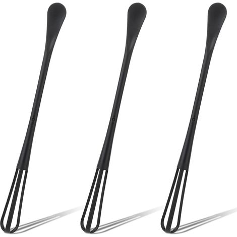 3 Mini-Schneebesen, tragbar, aus Kunststoff, Küchenutensil zum Mischen von Zutaten und Soßen, zum Schlagen von Eiern und zum Rühren
