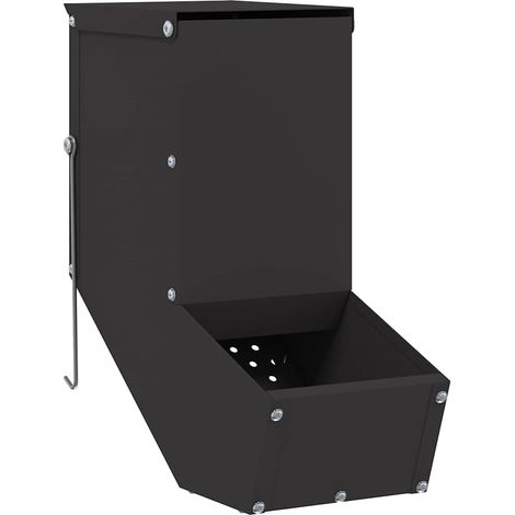 Rabbit Feeder Black 12.5 x 26 x 28.5 cm Cold-Rolled Steel vidaXL
