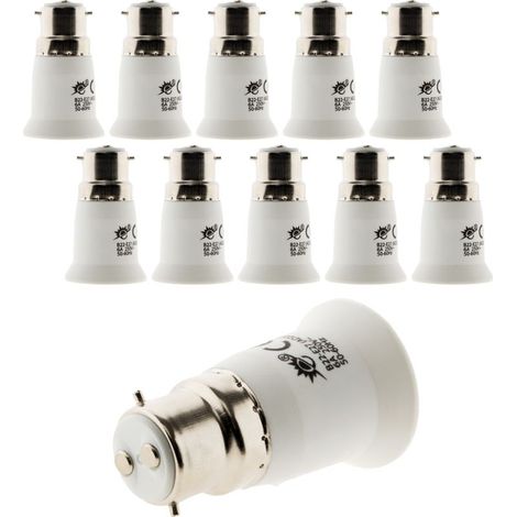 Lot de 10 adaptateurs de douille B22/E27