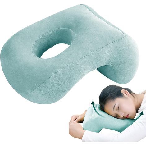 Sleeping pillow, soft foam donut pillow, hollow office pillow, suitable for stomach sleeping, back support, 32 cm - AquaForge (1/5)