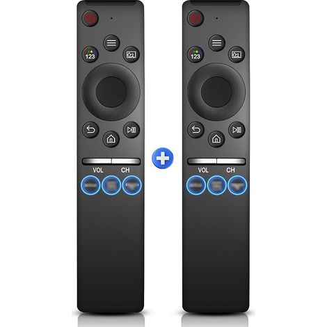 Lot de 2 télécommandes universelles pour tous les téléviseurs S-amsung LED QLED UHD Frame Solar 4K 8K Smart TV Original Remote, télécommande universelle avec bouton raccourci (1/5)