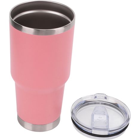 Bouteille isotherme sous vide en acier inoxydable, tasse thermique double paroi avec couvercle pour voyage, rose (1/5)