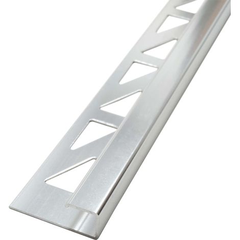 Dalsys Fliesenschiene Eckprofil Quadratprofil Aluminium (eloxiert, Fliesenprofil - Silber matt 2,5m x 10mm, 1 Stück