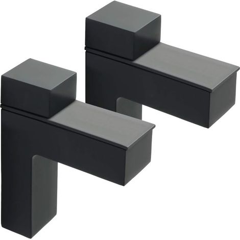 2 Pièces Support de Tablette en Verre Réglable, Support Étagère Murale en Alliage de Zinc, Pince Verre pour Étagère en Bois/Verre de 3 à 35 mm Épaisseur, Noir Mat