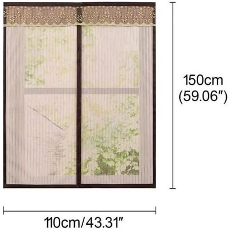 Fenster-Moskitonetz – 110 x 150 cm – Magnetisch – Mückensicher – Kaffeebraun (1/5)