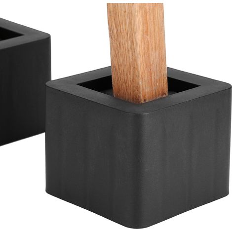 4er-Set Möbelbeine aus PP-Kunststoff, rutschfest, für Tisch, Schreibtisch, Bett und Sofa, schwarz (1/5)