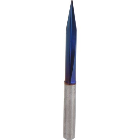 Outil de gravure en forme de V pointu à double tranchant et à rainure droite, tige de 4 mm, tête de gravure en forme de V à rainure droite 40,425 plaquée bleue. (1/5)