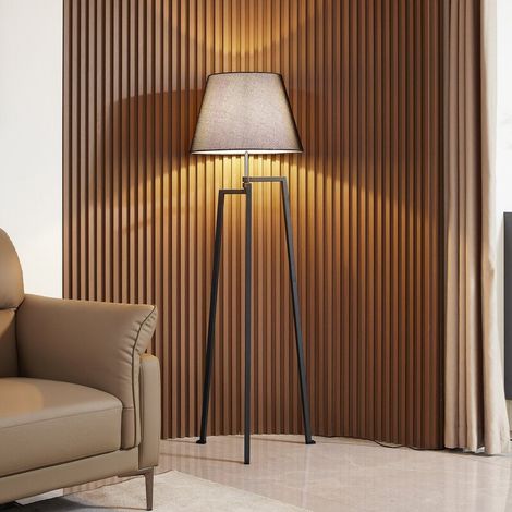 [NEUWERTIG] B-Ware Lucande Stehleuchte Lampe Stehlampe Amona schwarz Textil 150 cm Dreibein (1/2)