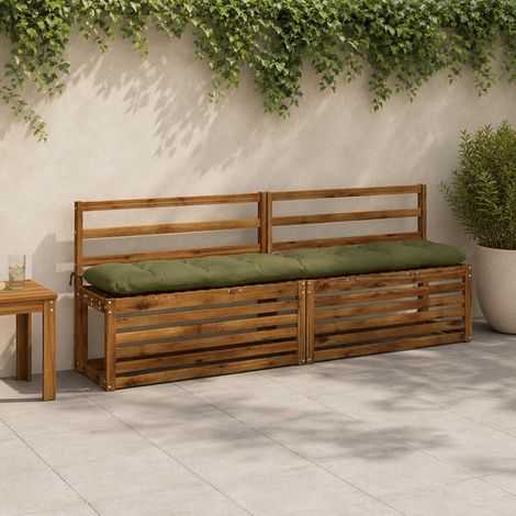 Cuscini per Panchina VIANEN 2 pz 100% Poliestere Verde Oliva vidaXL (1/5)
