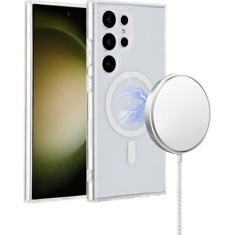 Coque magnétique transparente eSTUFF infinite oslo pour Galaxy S24 Ultra. Matériaux : 86 % TPU et PC recyclés, ES67403003-bulk