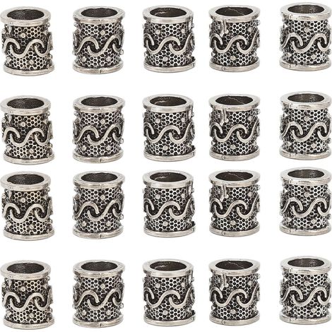 Bracelet de perles en alliage pour barbe, accessoire de bijoux rétro à faire soi-même (1/5)