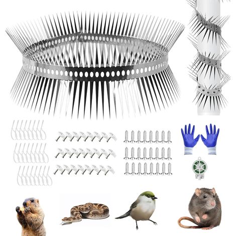 300 cm Stainless Steel Marten Protection Downpipe with Accessories, Anti-Marten Tape Can Be Cut Repellent for Home, Gutter (1/5)
