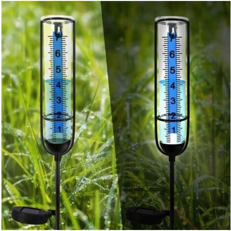 GDHZS- Pluviomètre de jardin 21,3 cm - Plastique avec piquet en métal (extérieur/amovible - Mesure précise des pelouses) (1/4)