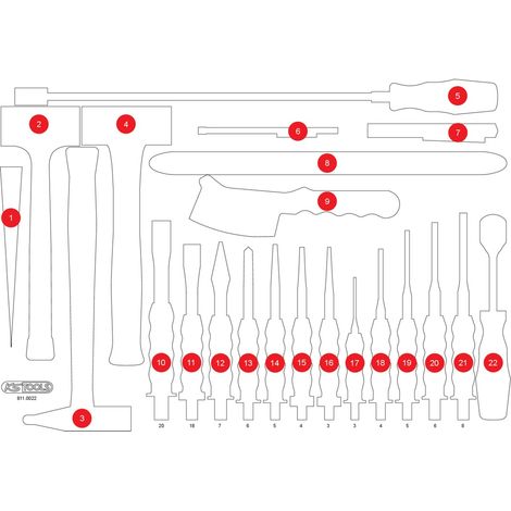 KS Tools Leere Schaumstoffeinlage zu 811.0022 (1/2)