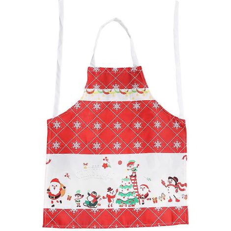 Tablier de Noël en polyester, tabliers de chef unisexes, motif Joyeux Noël-6070cm-Red (1/3)
